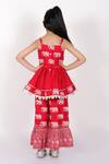 Shop_Lil Drama_Red Viscose Gota Patti, Trunk Tales Elephant Print Kurta And Sharara Set _at_Aza_Fashions