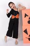 Lil Drama_Black Polyester Sequins Embroidered One Shoulder Jumpsuit _Online_at_Aza_Fashions