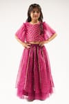 Lil Drama_Wine Cotton Satin Embroidery, Bollywood Tadka Mukaish Work Ghagra And Choli Set _at_Aza_Fashions