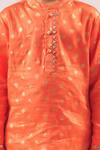 Buy_LIL DRAMA_Orange Viscose Rayon Foil Printed Spade Mehfil Kurta Set _Online_at_Aza_Fashions