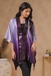 Shop_B'Infinite_Purple Satin Embellished Twilight Bodice Cape With Belt _Online_at_Aza_Fashions