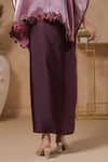 B'Infinite_Wine Satin Solid Rasin Long Skirt _Online_at_Aza_Fashions