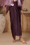 Buy_B'Infinite_Wine Satin Solid Rasin Long Skirt _Online_at_Aza_Fashions