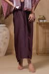 Shop_B'Infinite_Wine Satin Solid Rasin Long Skirt 