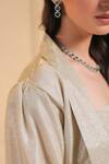 Shop_B'Infinite_Gold Shimmery Lycra Solid Gleam Shawl Lapel Blazer Trouser Set