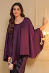 B'Infinite_Purple Satin Solid Royal Amethyst Top For Kids_Online_at_Aza_Fashions