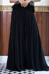 Shop_MEHAK SHARMA_Black Crepe Silk Embroidery Pearl Tear Drop Neck And Sequin Tunic Sharara Set