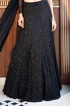 MEHAK SHARMA_Black Georgette Embellished Crystal One Shoulder Lehenga Set_at_Aza_Fashions