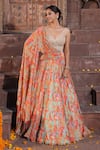 Buy_Elena Singh_Multi Color Georgette Hand Embroidered Anahira Printed Draped Gown _Online_at_Aza_Fashions