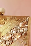 Buy_The Tan Clan_Gold Embellished Aisha Mother Of Pearl Clutch _Online_at_Aza_Fashions
