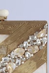 Buy_The Tan Clan_Gold Embellished Aisha Mother Of Pearl Clutch 