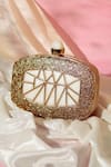 Buy_The Tan Clan_Gold Embroidery Alia Mother Of Pearl Clutch _at_Aza_Fashions