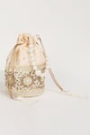 Shop_THE TAN CLAN_Gold Embroidered Ama Floral Potli Bag _Online_at_Aza_Fashions