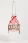 Shop_The Tan Clan_Pink Embroidery, Sequins Ama Potli Bag _at_Aza_Fashions