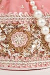 Shop_The Tan Clan_Pink Embroidery, Sequins Ama Potli Bag _Online_at_Aza_Fashions
