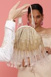 Buy_THE TAN CLAN_Gold Hand Embroidered Amour Tassel Batua Bag _Online_at_Aza_Fashions