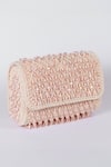 Shop_THE TAN CLAN_Pink Embroidered Blush Flap Over Clutch Bag _Online_at_Aza_Fashions