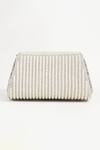 Buy_THE TAN CLAN_White Embroidered Chloe Flap Over Clutch Bag