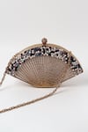 Shop_The Tan Clan_Gold Embellished Faiza Mother Of Pearl Clutch _at_Aza_Fashions