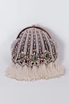 Shop_The Tan Clan_Maroon Embellished Frida Stripe Batua Bag _at_Aza_Fashions