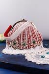 Buy_THE TAN CLAN_Red Embellished Frida Velvet Batua Bag _at_Aza_Fashions