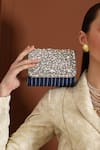 The Tan Clan_Blue Rhinestones, Beads Grace And Embellished Clutch _Online_at_Aza_Fashions