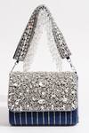 Buy_The Tan Clan_Blue Rhinestones, Beads Grace And Embellished Clutch _Online_at_Aza_Fashions