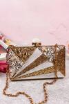 Buy_The Tan Clan_Gold Crystals, Pearls Iqra Mother Of Embellished Clutch _at_Aza_Fashions