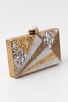 The Tan Clan_Gold Crystals, Pearls Iqra Mother Of Embellished Clutch _Online_at_Aza_Fashions
