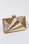 The Tan Clan_Gold Crystals, Pearls Iqra Mother Of Embellished Clutch _at_Aza_Fashions