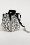Shop_The Tan Clan_Black Crystals Jhalak Embellished Potli Bag _Online_at_Aza_Fashions