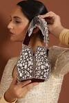 The Tan Clan_Maroon Embellished Jhalak Stone Potli Bag With Handle _Online_at_Aza_Fashions