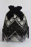 Buy_The Tan Clan_Black Embellished Keisha Tassel Potli _Online_at_Aza_Fashions