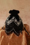 The Tan Clan_Black Embellished Keisha Tassel Potli _at_Aza_Fashions
