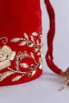 The Tan Clan_Red Embroidery Lagan Bridal Zardozi Potli _Online_at_Aza_Fashions