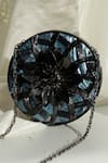 Buy_THE TAN CLAN_Black Floral Laila 3d Clutch Bag _at_Aza_Fashions