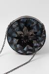 Shop_THE TAN CLAN_Black Floral Laila 3d Clutch Bag _at_Aza_Fashions