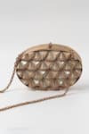 Shop The Tan Clan Gold Cut Work Maya Mother Of Pearl Clutch Bag at Aza Fashions Shop_The Tan Clan_Gold Cut Work Maya Mother Of Pearl Clutch Bag _at_Aza_Fashions