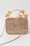 Shop_The Tan Clan_Gold Naira Mother Of Pearl Clutch _at_Aza_Fashions