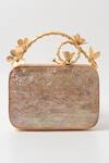 The Tan Clan_Gold Naira Mother Of Pearl Clutch _Online_at_Aza_Fashions