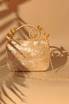 Shop_The Tan Clan_Gold Naira Mother Of Pearl Clutch _Online_at_Aza_Fashions