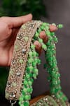 Buy_The Tan Clan_Green Embellished Nysa Stone Clutch 