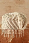 Buy_The Tan Clan_White Pearls, Cut Work Petite Embroidered Mini Potli Bag _Online_at_Aza_Fashions