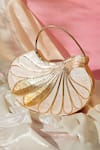 Buy_The Tan Clan_Gold Crystals Saniya Mother Of Pearl Embellished Clutch _at_Aza_Fashions