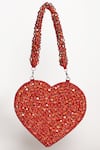 Buy_The Tan Clan_Red Rhinestones Scarlett Work Mini Heart-shaped Clutch _at_Aza_Fashions
