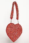 Shop_The Tan Clan_Red Rhinestones Scarlett Work Mini Heart-shaped Clutch _at_Aza_Fashions