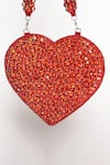 The Tan Clan_Red Rhinestones Scarlett Work Mini Heart-shaped Clutch _Online_at_Aza_Fashions