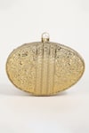 Shop_The Tan Clan_Gold Mother Of Pearl Seep Embellished Clutch _at_Aza_Fashions