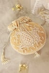 Buy_The Tan Clan_Beige Pearls Sukoon Hand Embellished Potli _Online_at_Aza_Fashions