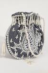 Shop_The Tan Clan_Grey Pearls Sukoon Hand Embellished Potli _at_Aza_Fashions